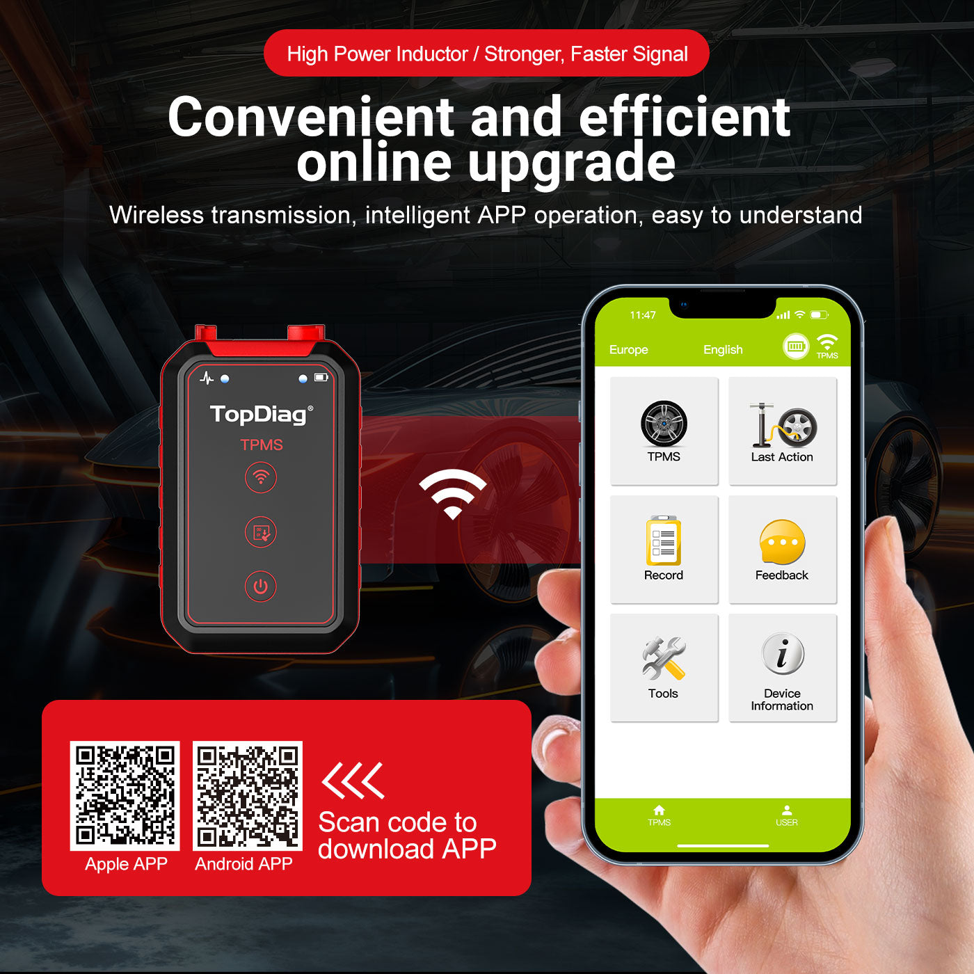 TopDiag PS001 Universal TPMS Programming Tool, Bluetooth, for Android and iOS