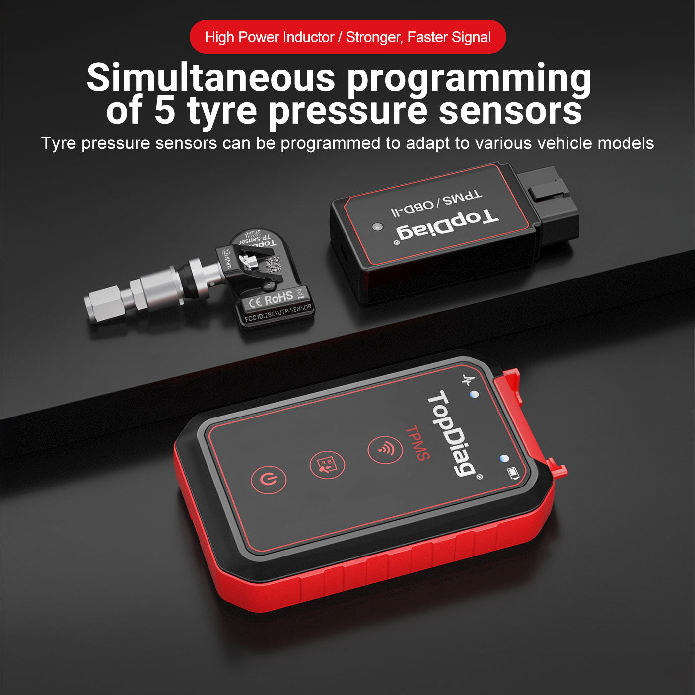 TopDiag PS001 Universal TPMS Programming Tool, Bluetooth, for Android and iOS