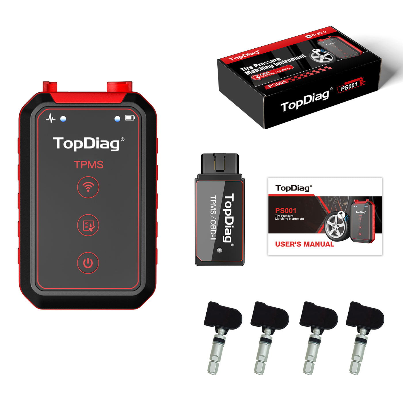 TopDiag PS001 Universal TPMS Programming Tool, Bluetooth, for Android and iOS