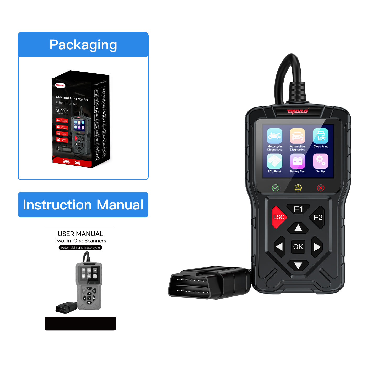 M60 Automobile and Motorcycle 0BDll Scanner
