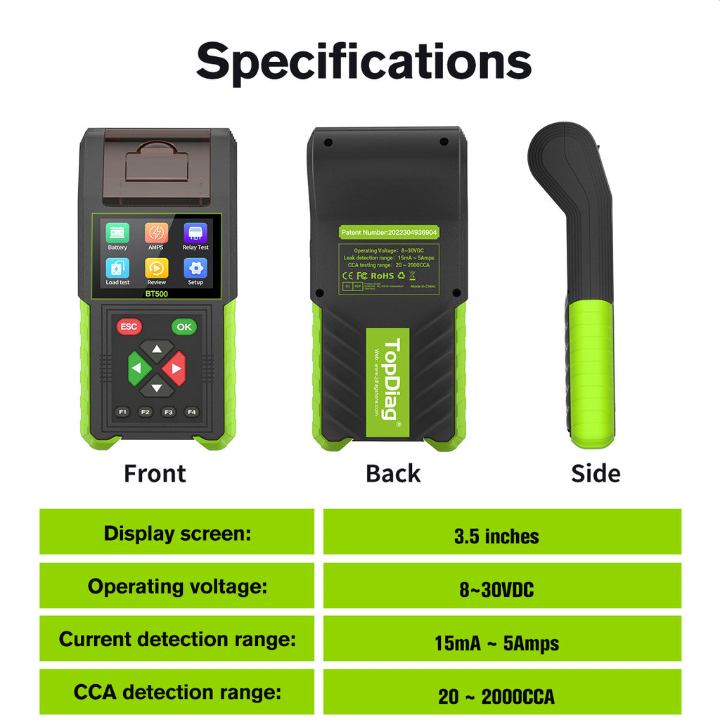 Topdiag BT500 Car Battery Tester