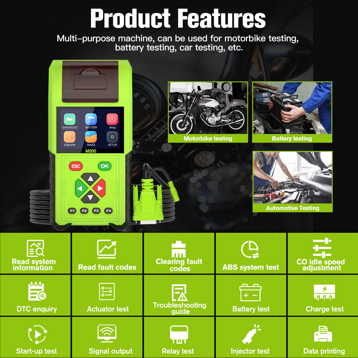 JDiag M200 Motorcycle OBD2 Scanner
