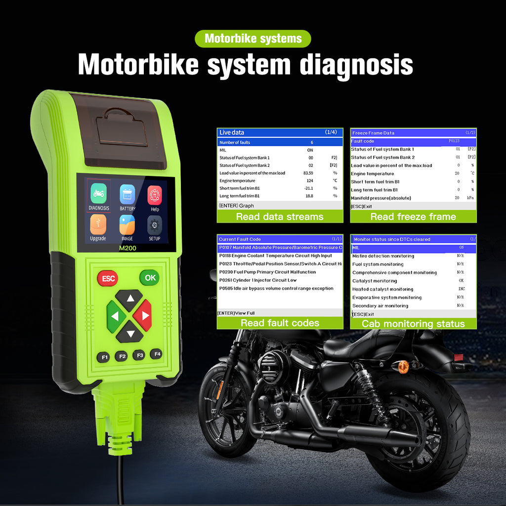 JDiag M200 Motorcycle OBD2 Scanner