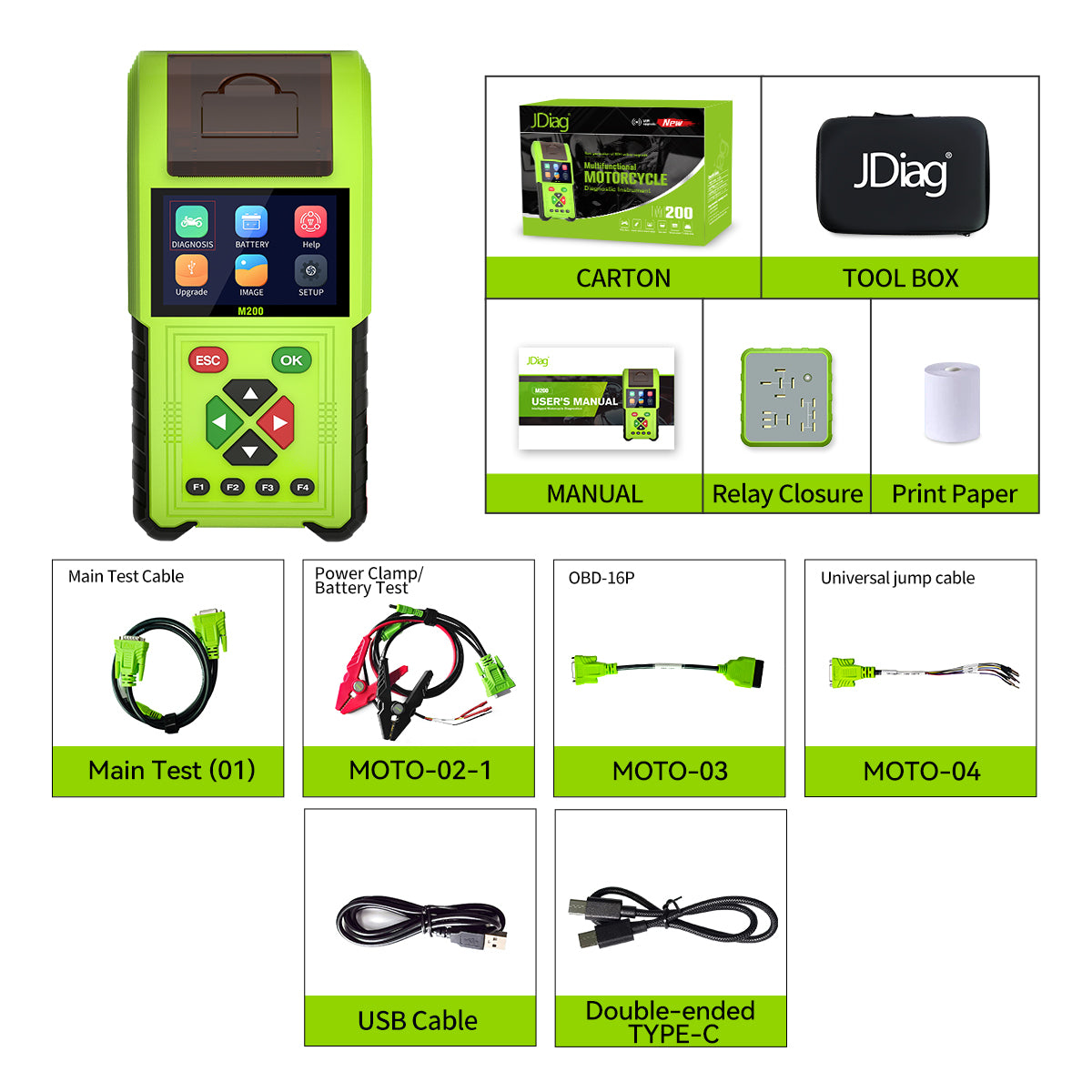 JDiag M200 Motorcycle OBD2 Scanner