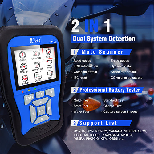 M100 Moto Scanner Universal Motorcycle Scan Tool