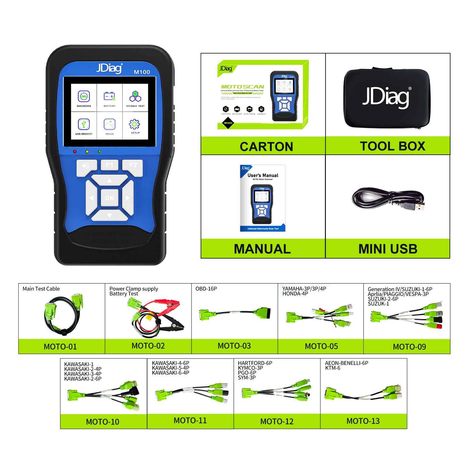 M100 Moto Scanner Universal Motorcycle Scan Tool