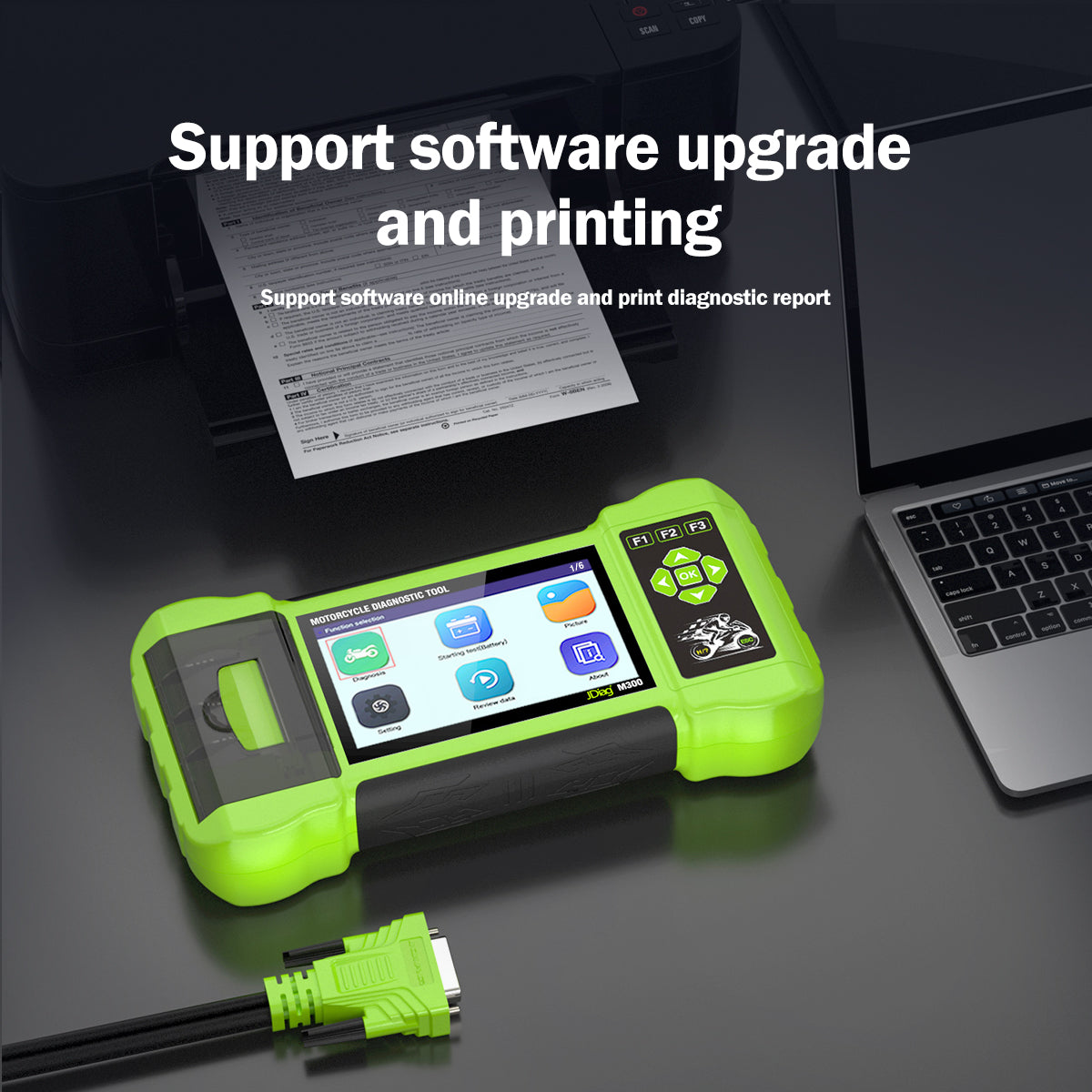 JDiag M300 Motorcycle OBD2 Scanner Battery Tester ABS Test TPMS Test Clear Fault Codes