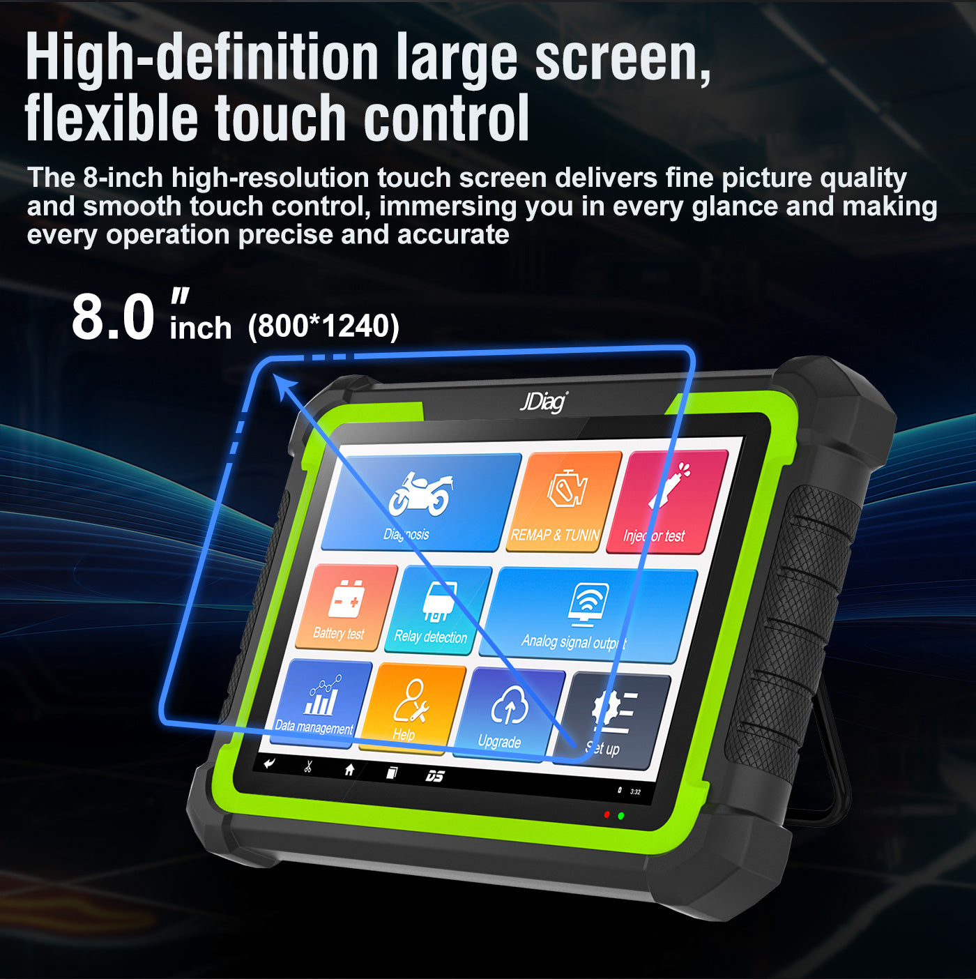 JDiag MOTOSYS M400pro Universal Smart Motorcycle OBD2 Scanner 8.0 Inch Flatbed Scanner for Android