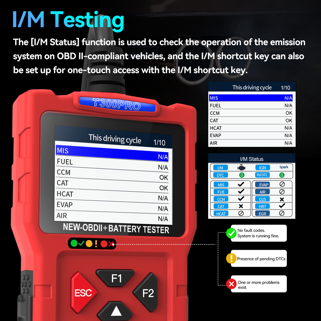 T300 PRO 2-in-1 Battery Diagnostics+OBD ll scanner