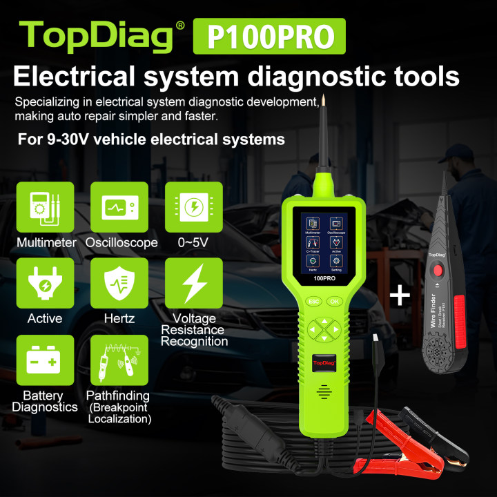 P100 Pro Power Circuit Probe Kit - Automotive Digital Multimeter Tester, Oscilloscope, and Circuit Breaker Finder