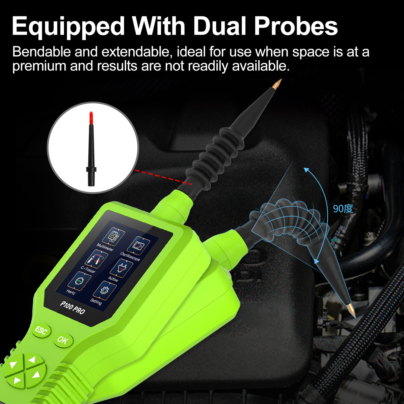 P100 Pro Power Circuit Probe Kit - Automotive Digital Multimeter Tester, Oscilloscope, and Circuit Breaker Finder