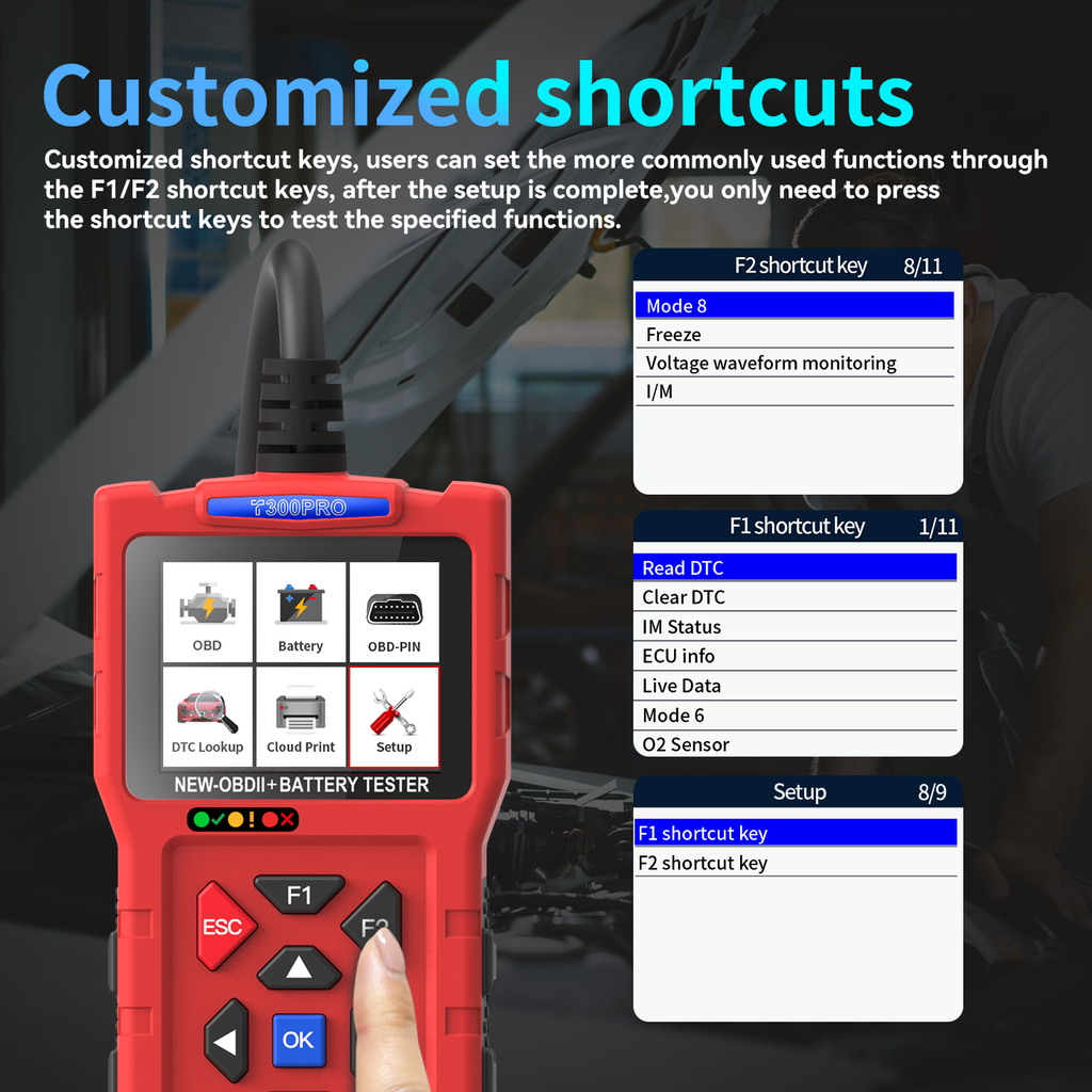T300 PRO 2-in-1 Battery Diagnostics+OBD ll scanner