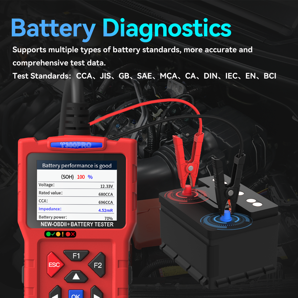 T300 PRO 2-in-1 Battery Diagnostics+OBD ll scanner