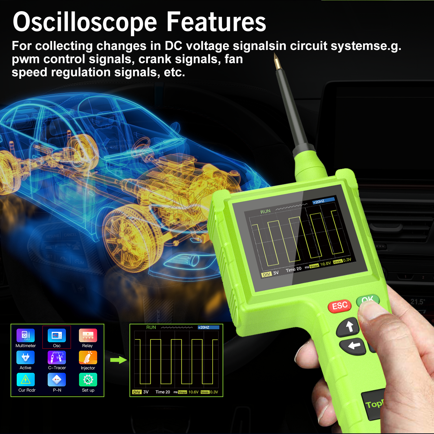 Topdiag P200 Pro Power Circuit Probe Tester