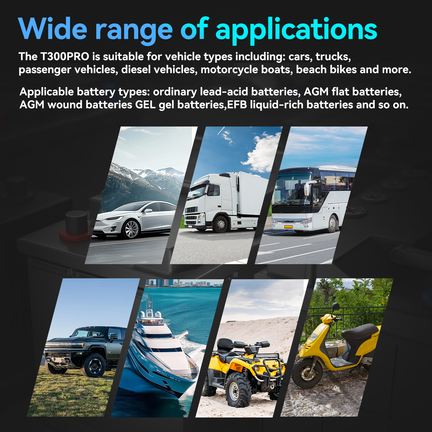 T300 PRO 2-in-1 Battery Diagnostics+OBD ll scanner