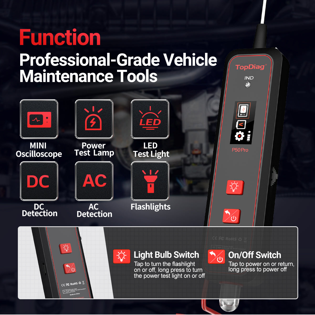P50Pro Circuit Tester Mini Oscilloscope Automotive