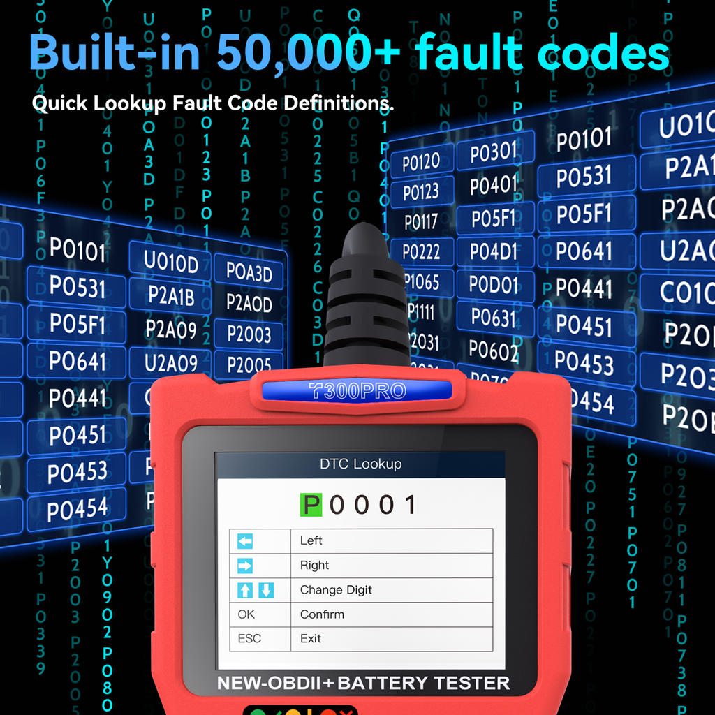 T300 PRO 2-in-1 Battery Diagnostics+OBD ll scanner
