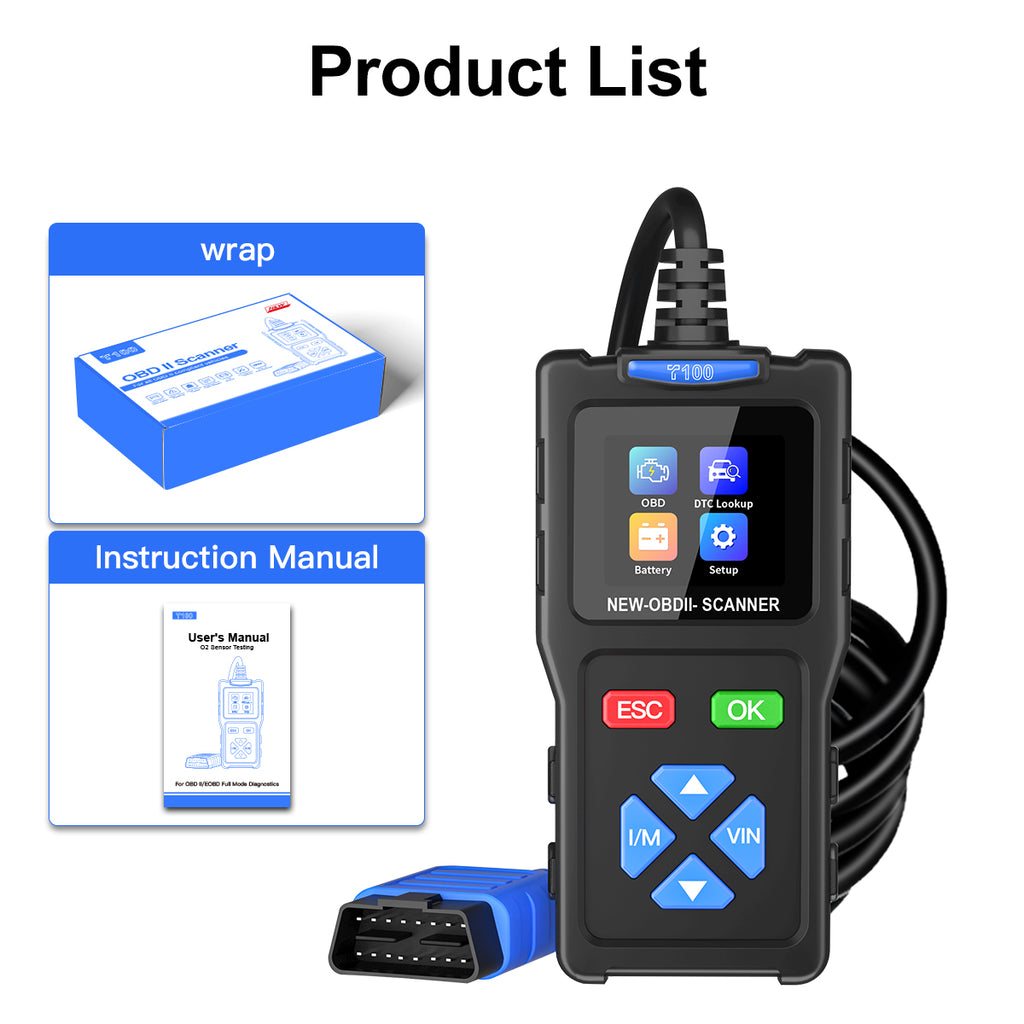 T100 OBD2 Scanner Code Reader for Car Check