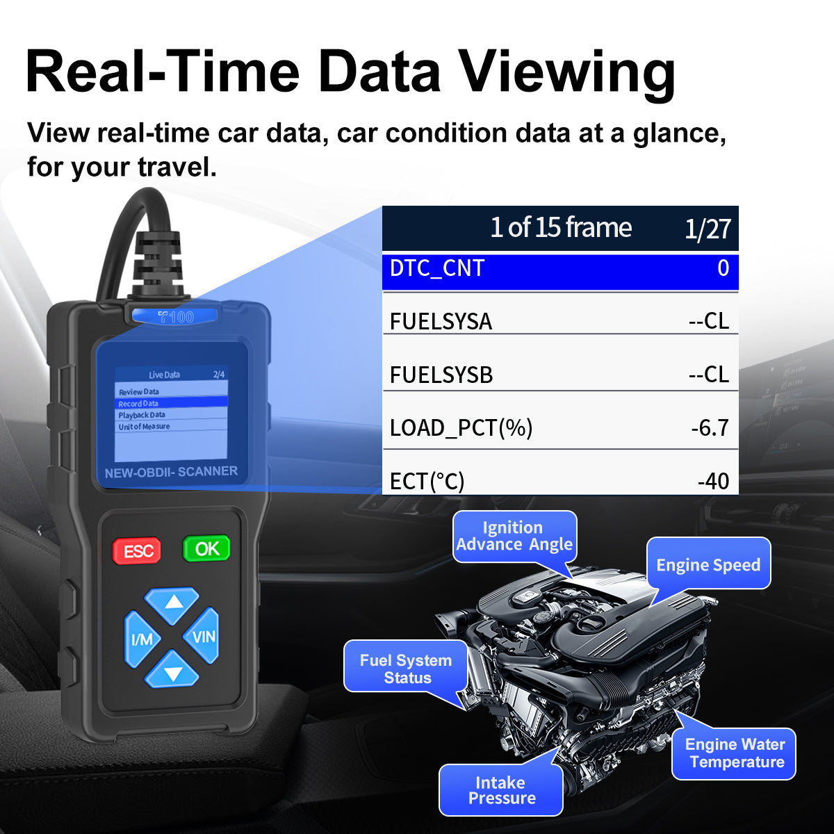 T100 OBD2 Scanner Code Reader for Car Check