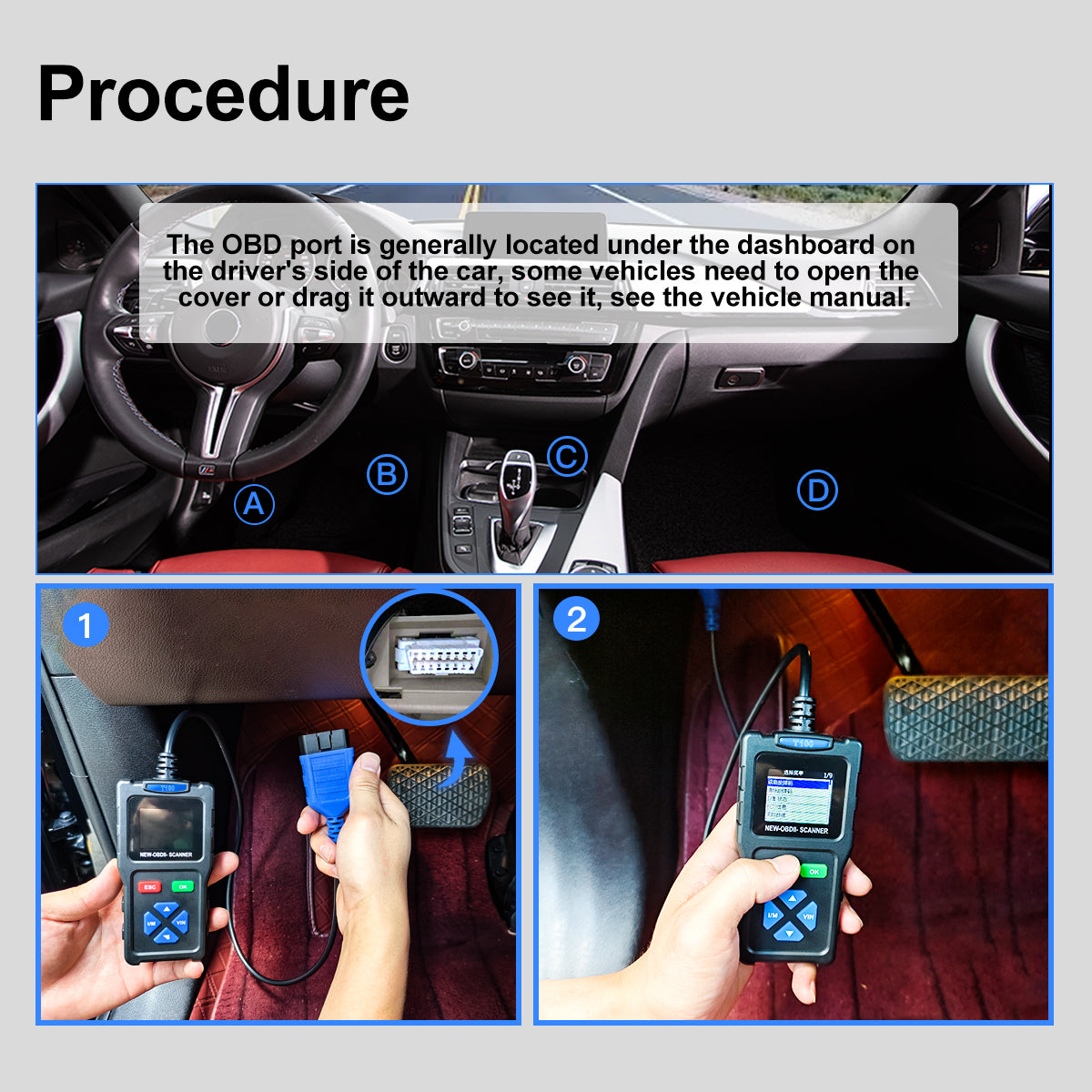 T100 OBD2 Scanner Code Reader for Car Check