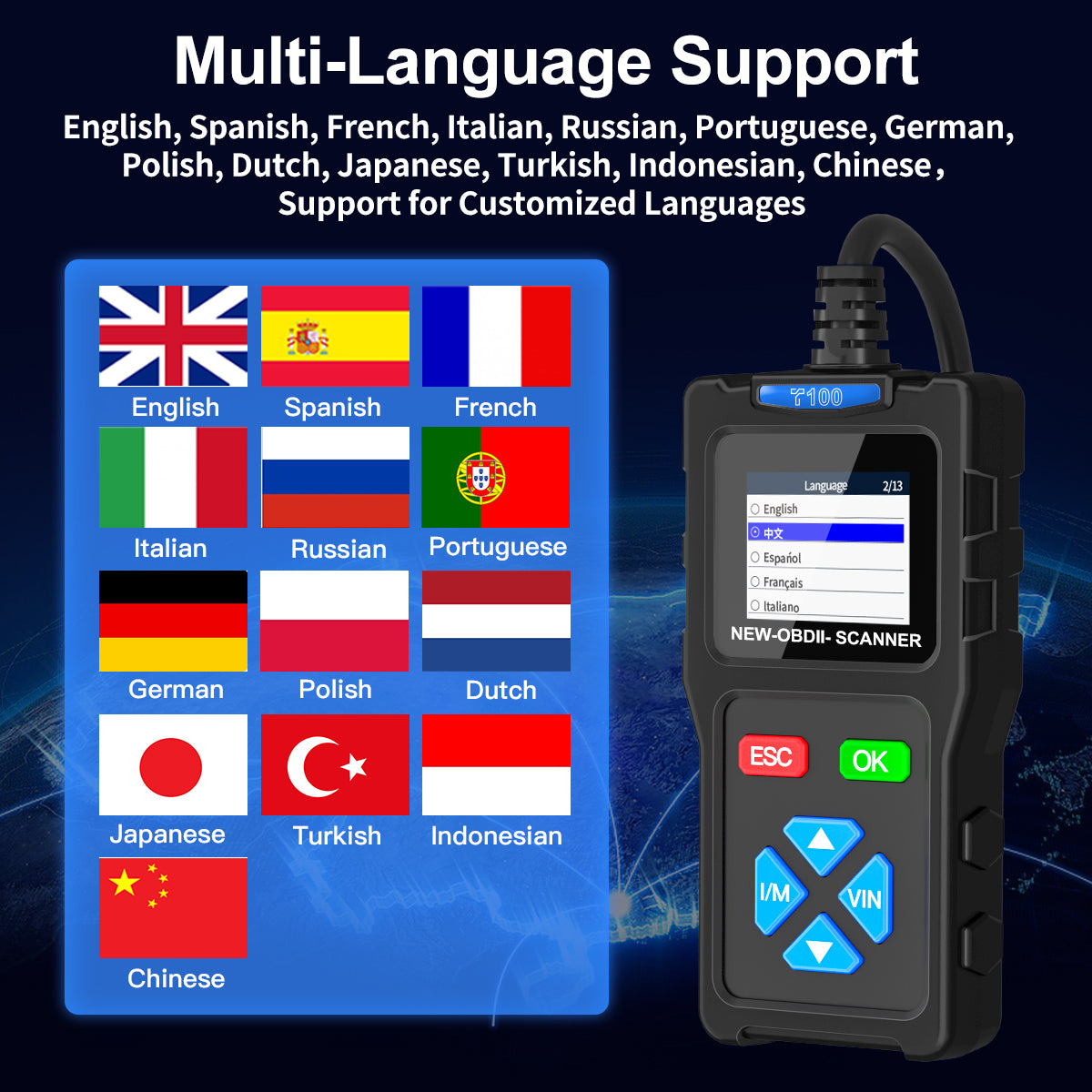 T100 OBD2 Scanner Code Reader for Car Check