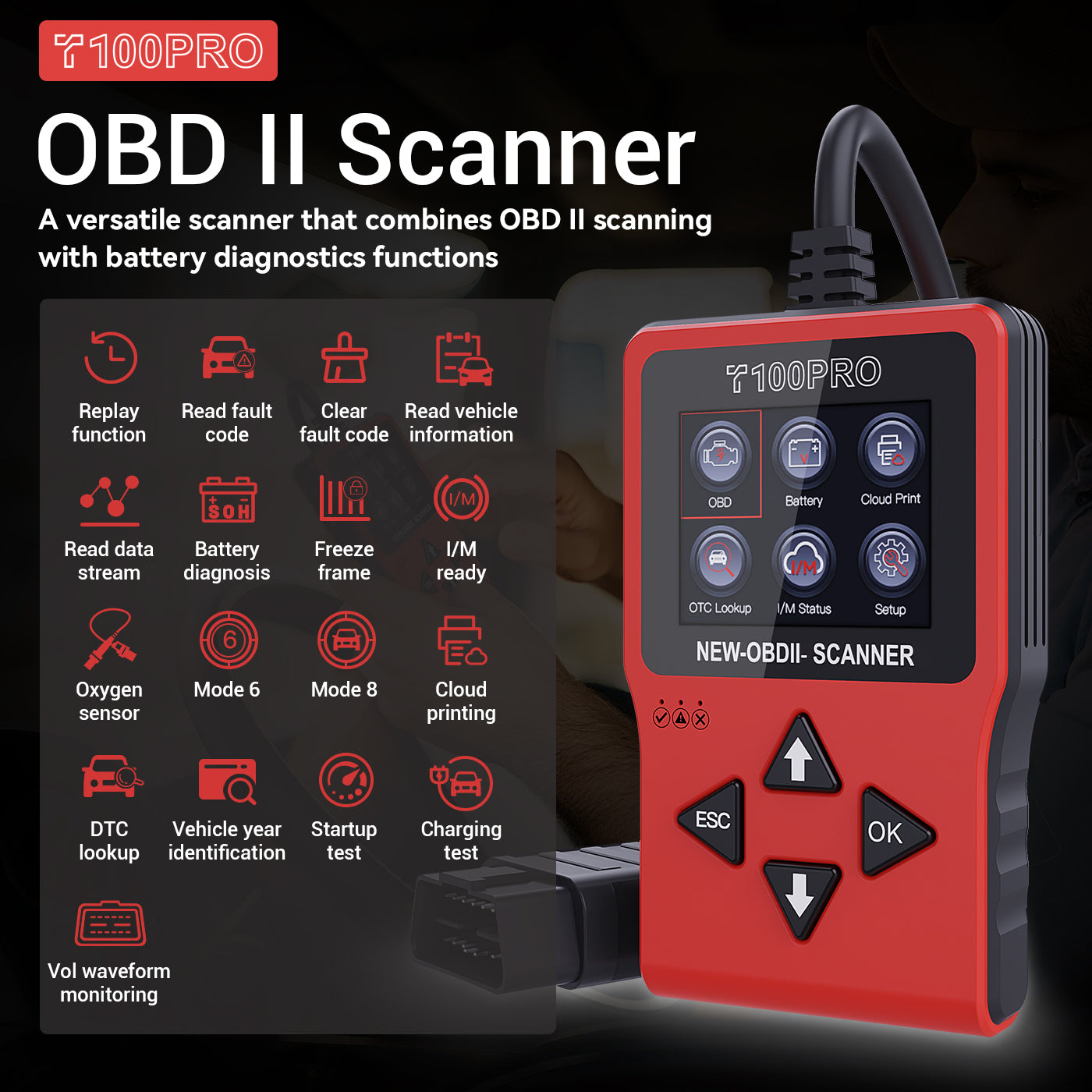 T100PRO OBD II Scanner