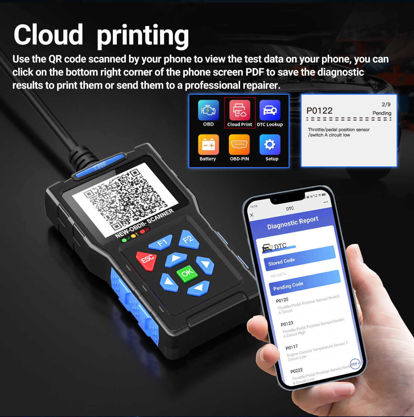 T300 Multi-function OBD ll scanner