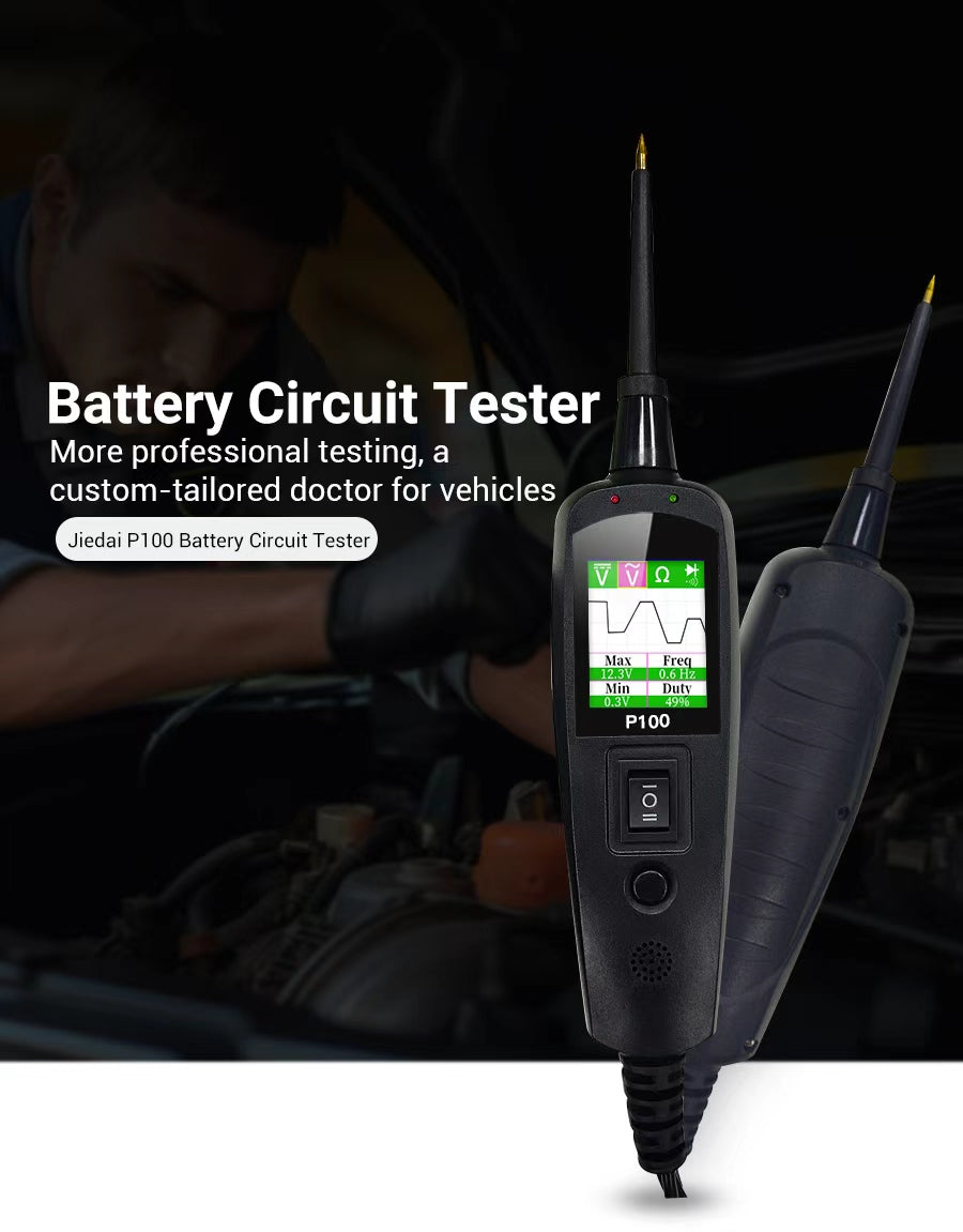 TopDiag P100 Automotive Circuit Tester, Power Probe,12V 24V, AC DC Digital Voltage Tester