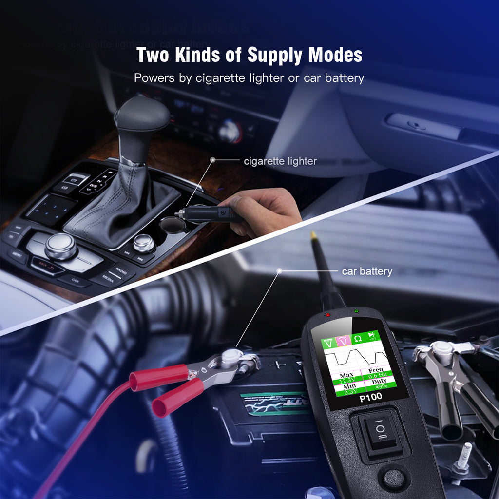 TopDiag P100 Automotive Circuit Tester, Power Probe,12V 24V, AC DC Digital Voltage Tester