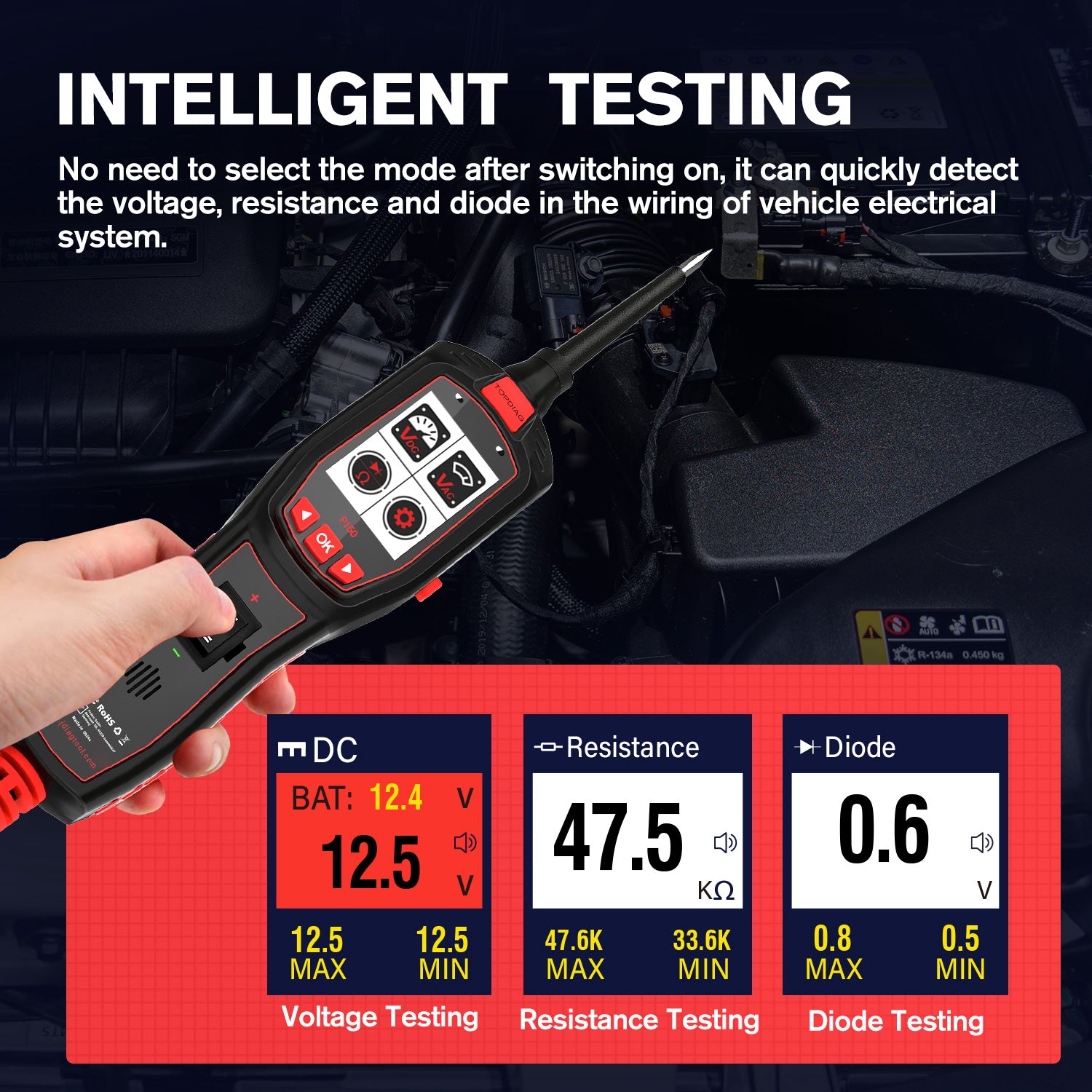 TopDiag P150 Car Tester Automotive Electrical Tester System Fuel L9J4