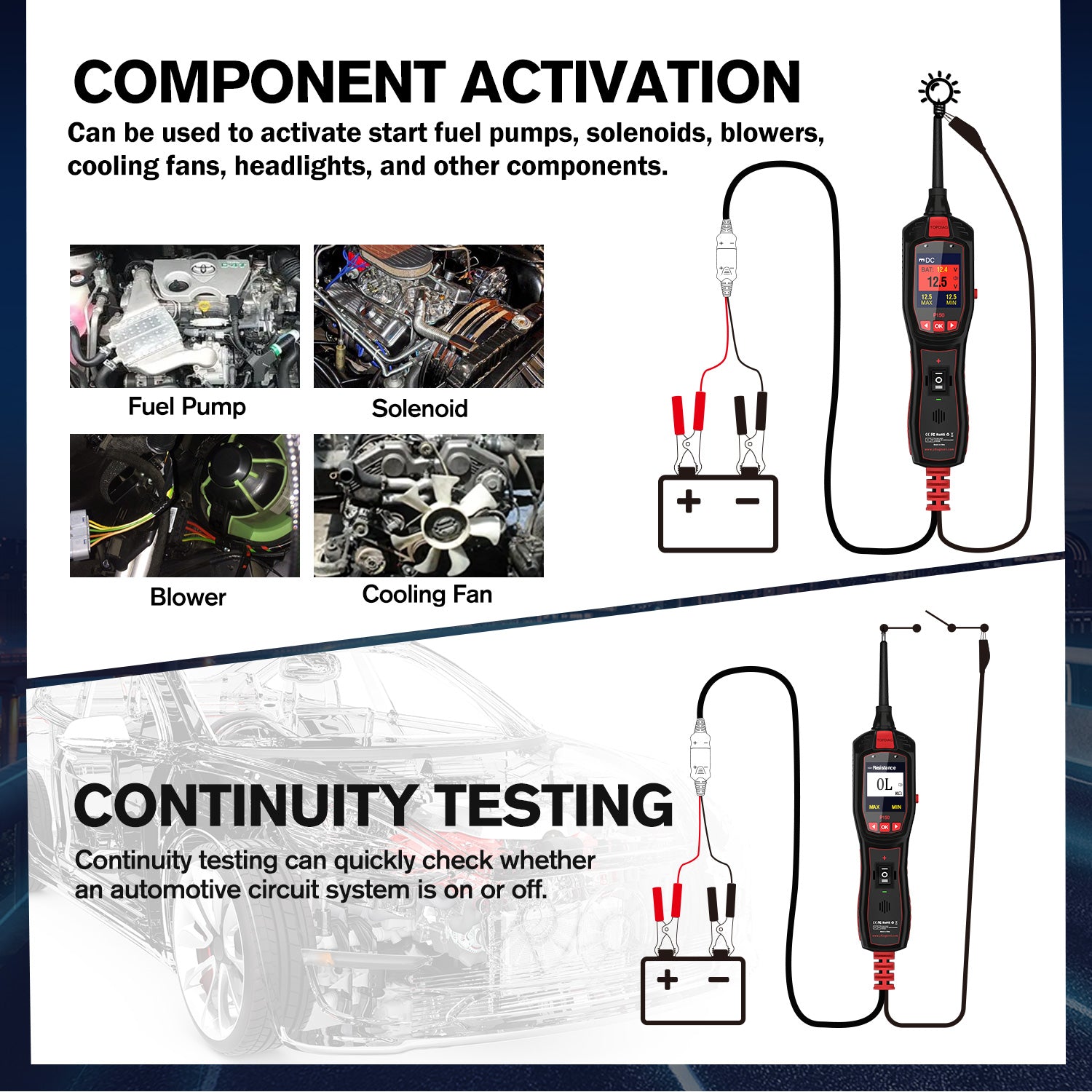 TopDiag P150 Car Tester Automotive Electrical Tester System Fuel L9J4